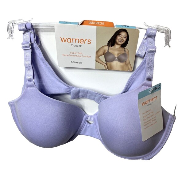 Warner's Cloud 9 Bra Lightly Lined Underwire Purple Size 34C NEW - Picture 1 of 6